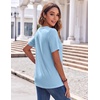 Zeagoo Womens Summer Tops Casual Short Sleeve V Neck T Shirts Dressy Blouse(Blue)