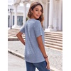 Zeagoo Womens Summer Tops Casual Short Sleeve V Neck T Shirts Dressy Blouse(Blue White Stripes)
