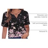 Zeagoo Womens Summer Tops Casual Short Sleeve V Neck T Shirts Dressy Blouse(Floral Black Multi)