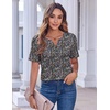 Zeagoo Womens Summer Tops Casual Short Sleeve V Neck T Shirts Dressy Blouse(Floral Multi)