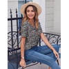 Zeagoo Womens Summer Tops Casual Short Sleeve V Neck T Shirts Dressy Blouse(Floral Multi)