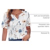 Zeagoo Womens Summer Tops Casual Short Sleeve V Neck T Shirts Dressy Blouse(Floral White)