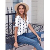 Zeagoo Womens Summer Tops Casual Short Sleeve V Neck T Shirts Dressy Blouse(Geometric 599)
