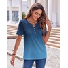 Zeagoo Womens Summer Tops Casual Short Sleeve V Neck T Shirts Dressy Blouse(Gradient Blue)