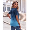 Zeagoo Womens Summer Tops Casual Short Sleeve V Neck T Shirts Dressy Blouse(Gradient Blue)