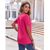 Zeagoo Womens Summer Tops Casual Short Sleeve V Neck T Shirts Dressy Blouse(Hot Pink)