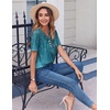 Zeagoo Womens Summer Tops Casual Short Sleeve V Neck T Shirts Dressy Blouse(Leaf Green)