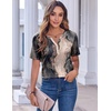 Zeagoo Womens Summer Tops Casual Short Sleeve V Neck T Shirts Dressy Blouse(Multicolor 278)