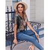 Zeagoo Womens Summer Tops Casual Short Sleeve V Neck T Shirts Dressy Blouse(Multicolor 278)