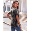Zeagoo Womens Summer Tops Casual Short Sleeve V Neck T Shirts Dressy Blouse(Multicolor 278)