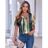 Zeagoo Womens Summer Tops Casual Short Sleeve V Neck T Shirts Dressy Blouse(Multicolor 289)