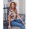 Zeagoo Womens Summer Tops Casual Short Sleeve V Neck T Shirts Dressy Blouse(Multicolor 509)
