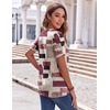 Zeagoo Womens Summer Tops Casual Short Sleeve V Neck T Shirts Dressy Blouse(Multicolor 509)