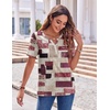 Zeagoo Womens Summer Tops Casual Short Sleeve V Neck T Shirts Dressy Blouse(Multicolor 509)