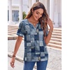 Zeagoo Womens Summer Tops Casual Short Sleeve V Neck T Shirts Dressy Blouse(Multicolor 510)