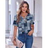 Zeagoo Womens Summer Tops Casual Short Sleeve V Neck T Shirts Dressy Blouse(Multicolor 510)