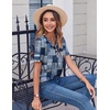 Zeagoo Womens Summer Tops Casual Short Sleeve V Neck T Shirts Dressy Blouse(Multicolor 510)