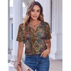 Zeagoo Womens Summer Tops Casual Short Sleeve V Neck T Shirts Dressy Blouse(Multicolor 721)