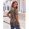 Zeagoo Womens Summer Tops Casual Short Sleeve V Neck T Shirts Dressy Blouse(Multicolor 721)