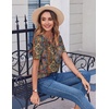 Zeagoo Womens Summer Tops Casual Short Sleeve V Neck T Shirts Dressy Blouse(Multicolor 721)