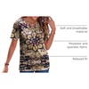 Zeagoo Womens Summer Tops Casual Short Sleeve V Neck T Shirts Dressy Blouse(Multicolor 857)
