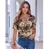 Zeagoo Womens Summer Tops Casual Short Sleeve V Neck T Shirts Dressy Blouse(Multicolor 857)