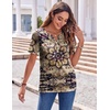 Zeagoo Womens Summer Tops Casual Short Sleeve V Neck T Shirts Dressy Blouse(Multicolor 857)