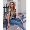 Zeagoo Womens Summer Tops Casual Short Sleeve V Neck T Shirts Dressy Blouse(Multicolor 857)