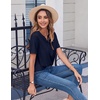 Zeagoo Womens Summer Tops Casual Short Sleeve V Neck T Shirts Dressy Blouse(Navy Blue)