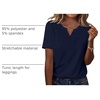 Zeagoo Womens Summer Tops Casual Short Sleeve V Neck T Shirts Dressy Blouse(Navy Blue)
