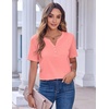 Zeagoo Womens Summer Tops Casual Short Sleeve V Neck T Shirts Dressy Blouse(Pink)