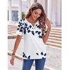 Zeagoo Womens Summer Tops Casual Short Sleeve V Neck T Shirts Dressy Blouse(Sp120)