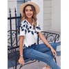 Zeagoo Womens Summer Tops Casual Short Sleeve V Neck T Shirts Dressy Blouse(Sp120)