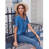 Zeagoo Womens Summer Tops Casual Short Sleeve V Neck T Shirts Dressy Blouse(Tie Dye Blue)