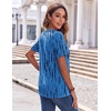 Zeagoo Womens Summer Tops Casual Short Sleeve V Neck T Shirts Dressy Blouse(Tie Dye Blue)