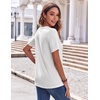 Zeagoo Womens Summer Tops Casual Short Sleeve V Neck T Shirts Dressy Blouse(White)