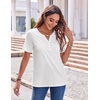 Zeagoo Womens Summer Tops Casual Short Sleeve V Neck T Shirts Dressy Blouse(White)