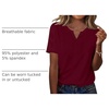 Zeagoo Womens Summer Tops Casual Short Sleeve V Neck T Shirts Dressy Blouse(Wine Red)