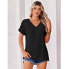 Zeagoo Womens Summer Tops Rolled Short Sleeve Shirts Dressy Casual Blouses(1-black)