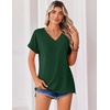 Zeagoo Womens Summer Tops Rolled Short Sleeve Shirts Dressy Casual Blouses(1-green)
