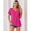 Zeagoo Womens Summer Tops Rolled Short Sleeve Shirts Dressy Casual Blouses(1-hot Pink)