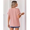 Zeagoo Womens Summer Tops Rolled Short Sleeve Shirts Dressy Casual Blouses(1-pink)