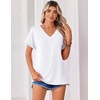 Zeagoo Womens Summer Tops Rolled Short Sleeve Shirts Dressy Casual Blouses(1-white)
