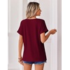 Zeagoo Womens Summer Tops Rolled Short Sleeve Shirts Dressy Casual Blouses(1-wine Red-2)