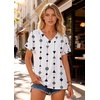 Zeagoo Womens Summer Tops Rolled Short Sleeve Shirts Dressy Casual Blouses(Figure-jh599)