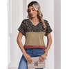 Zeagoo Womens Summer Tops Rolled Short Sleeve Shirts Dressy Casual Blouses(Flower-xh553)
