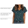 Zeagoo Womens Summer Tops Rolled Short Sleeve Shirts Dressy Casual Blouses(Green Flowers-xh522)