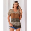 Zeagoo Womens Summer Tops Rolled Short Sleeve Shirts Dressy Casual Blouses(Khaki-jh398)