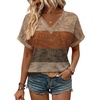 Zeagoo Womens Summer Tops Rolled Short Sleeve Shirts Dressy Casual Blouses(Khaki-jh398)