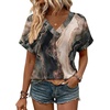 Zeagoo Womens Summer Tops Rolled Short Sleeve Shirts Dressy Casual Blouses(Multicolor-cx278)
